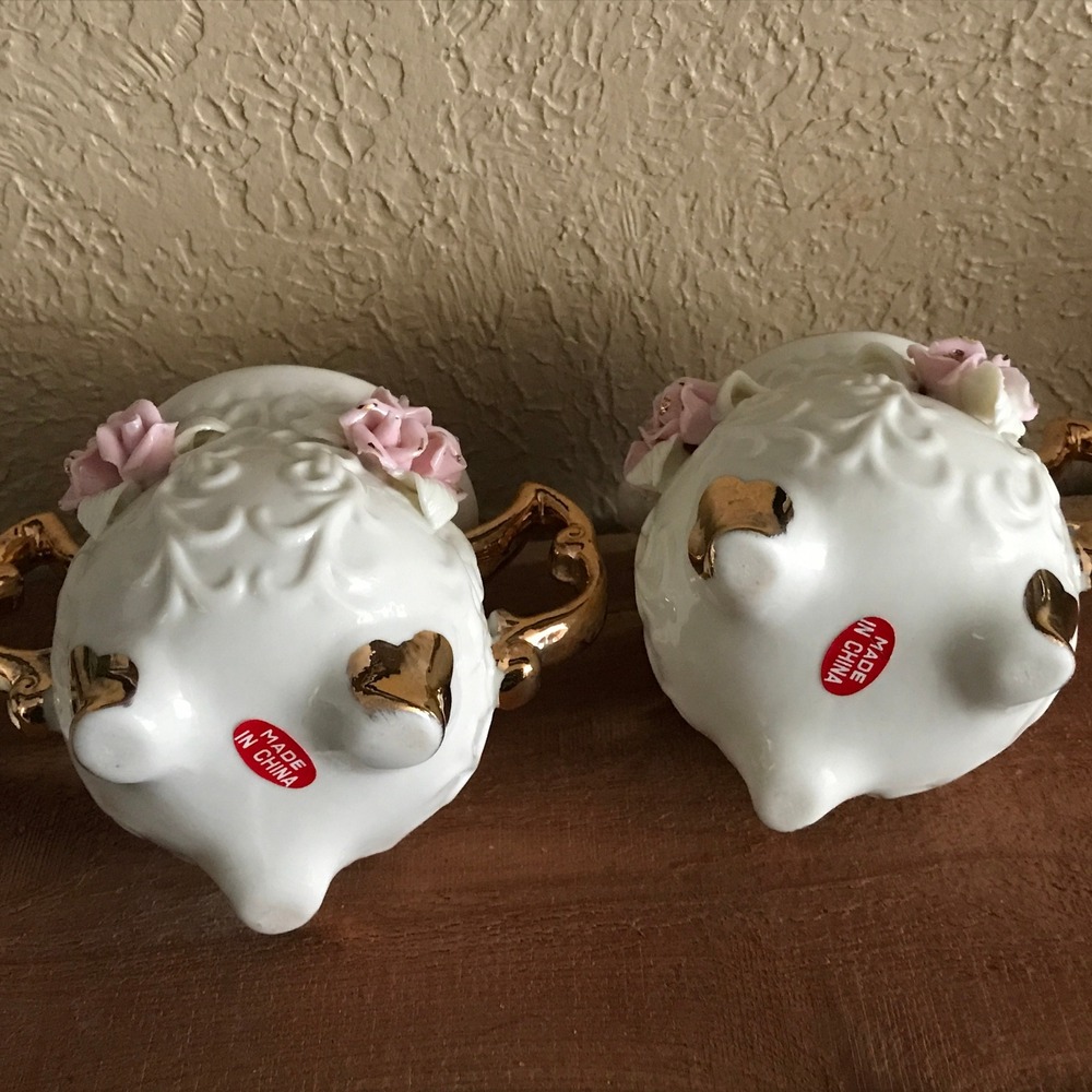Vintage Cracker Barrel Rose Creamer & Sugar Set Porcelain Giftware - Picture 7 of 11